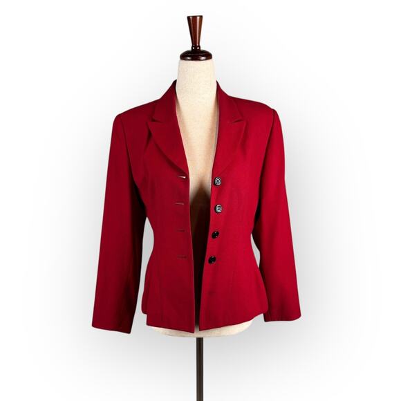 Vintage Red Suit Jacket and Skirt Set Small - Picture 3 of 10